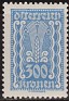 Austria 1922 Símbolos 300 K Azul Scott 275